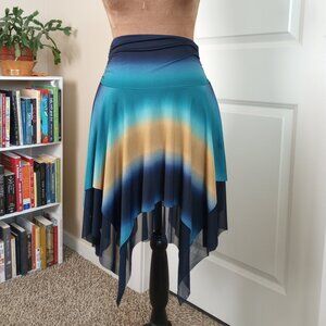 asymmetrical hem fairy skirt , y2k boho festival skirt , flowy boho fairycore